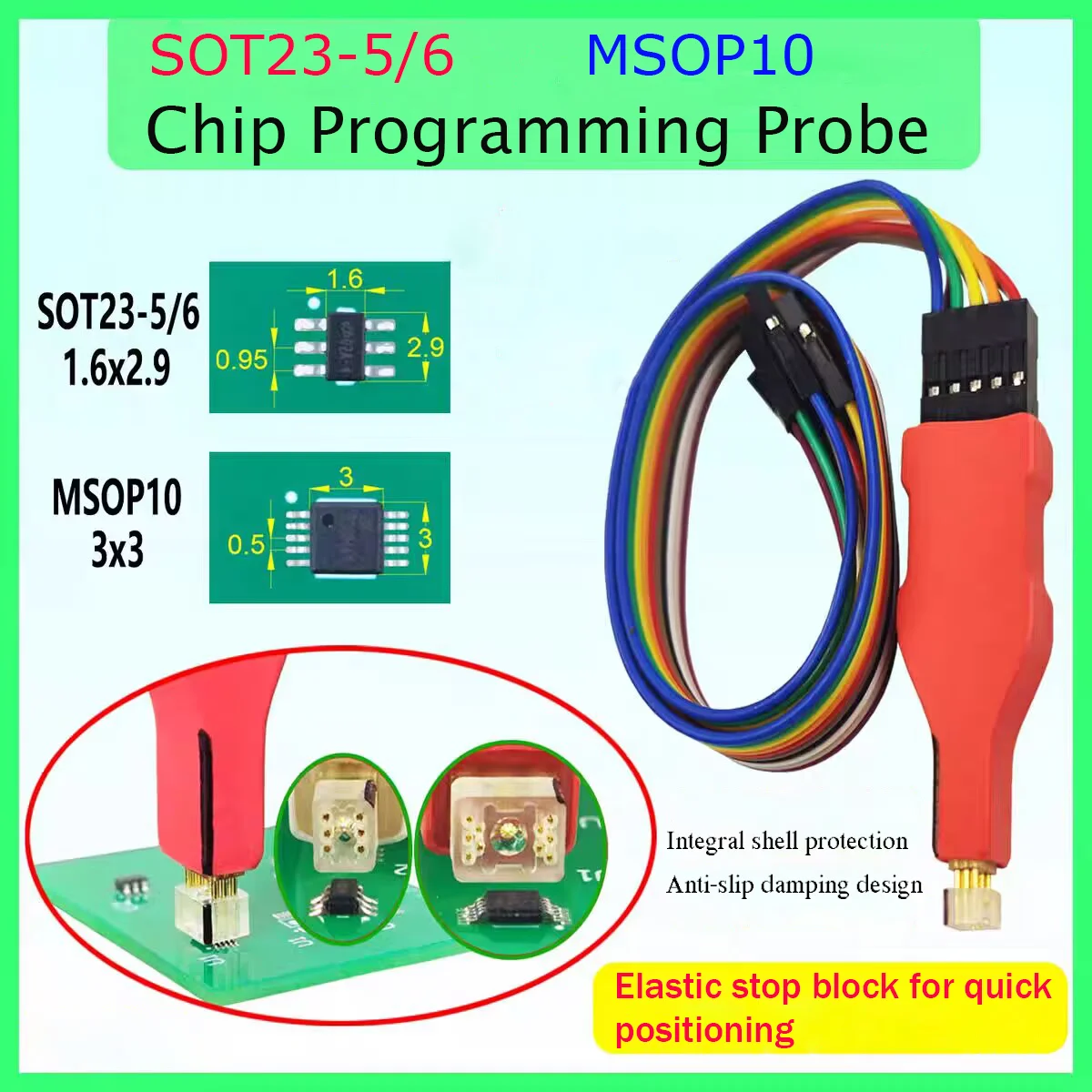 2026 New MSOP10 SOT23-5 SOT23-6 Spring Pogo Pin Programming Probe Non-disassembly IC Test Clip SPI Flash EEPROM