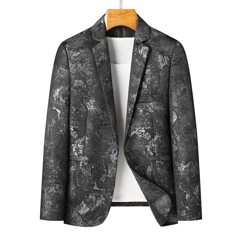 

Высококачественный мужской деловой повседневный костюм для свадьбы, приталенный, с длинным рукавом, на одну пуговицу, для всех сезонов