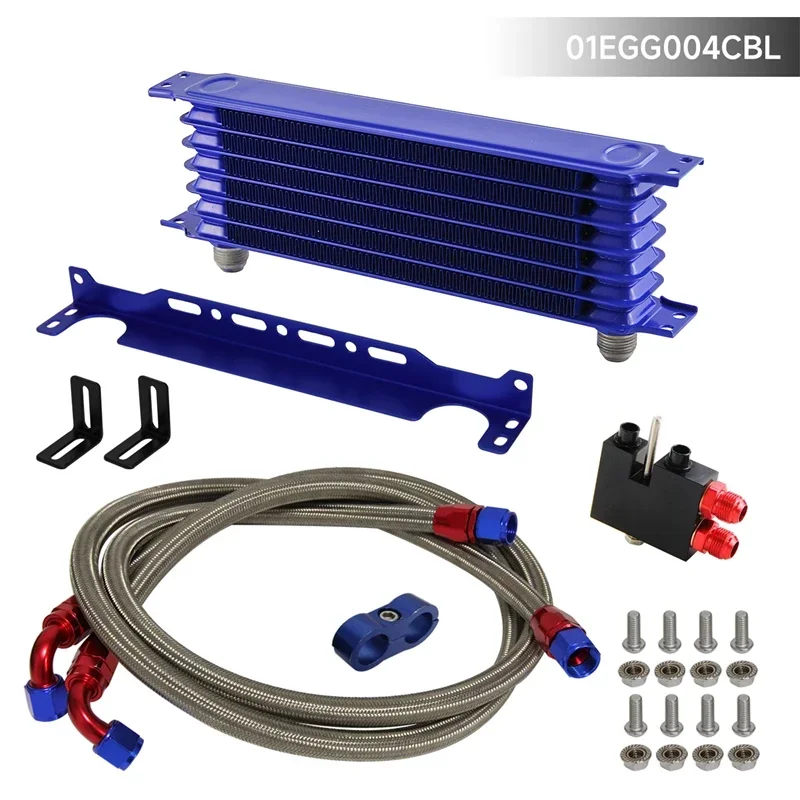 7 Row 262mm AN10 Trust Oil Cooler kit Fits For BMW 3 Series N54 Engine 135i E82 335i E90 E92 E93 2006-2011 Blue