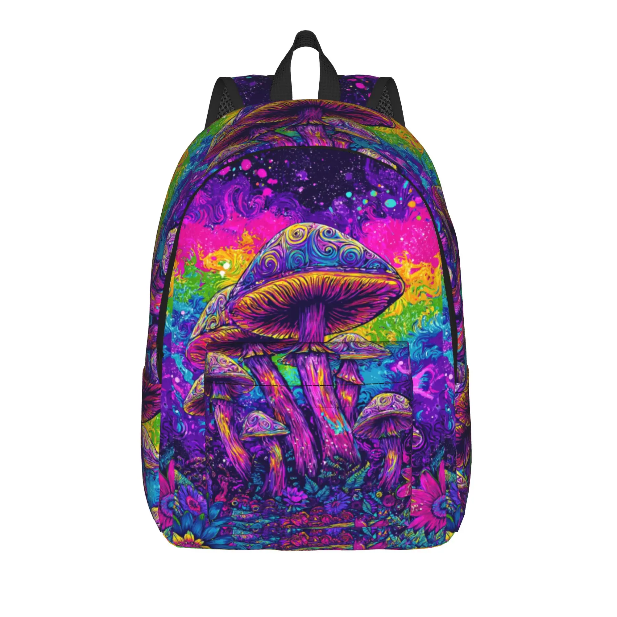 Psychedelic Purple Magic Mushroom Backpack  Novelty Backpacks Boy Outdoor Lightweight High School Bags Designer Rucksack
