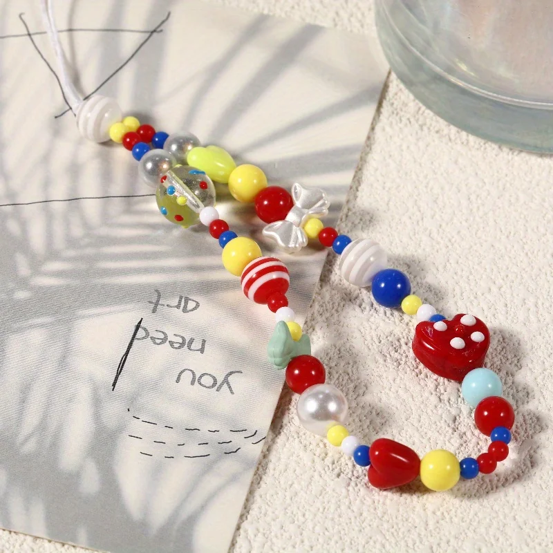 

Fashionable Colorful Mobile Phone Chain Creatively Brilliant Pendant Exquisitely Crafted and Convenient Key Chain