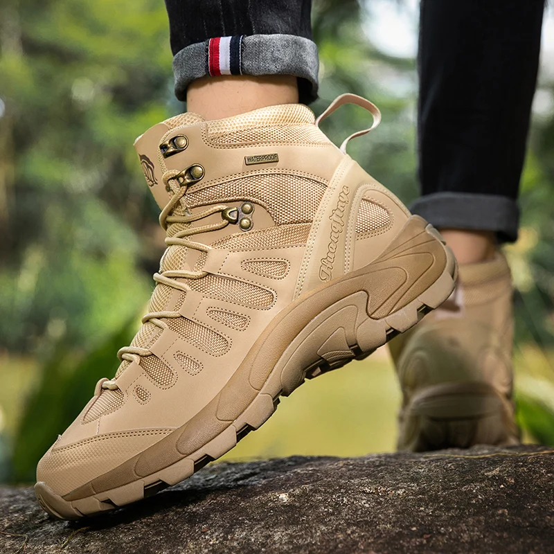 Men Outdoor Snow Boots - Tactical Boots | Warm, Waterproof | Ideal for Training, Hiking, Military, and Mountaineering