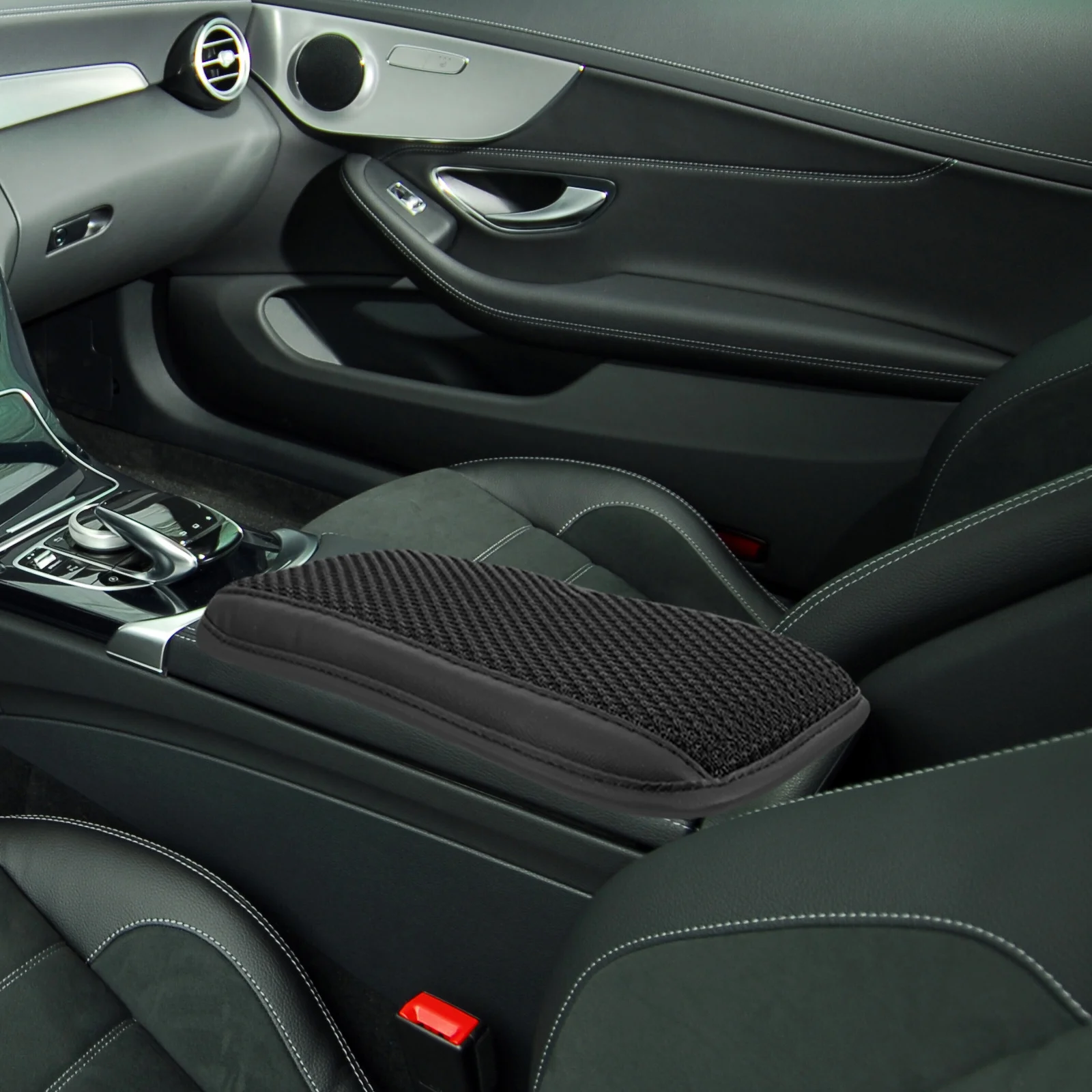 

Car Armrest Cushion Breathable PU Ice Silk Increased Height Armrest Protect Cover for Vehicle Center Console Arm Cushion for Car