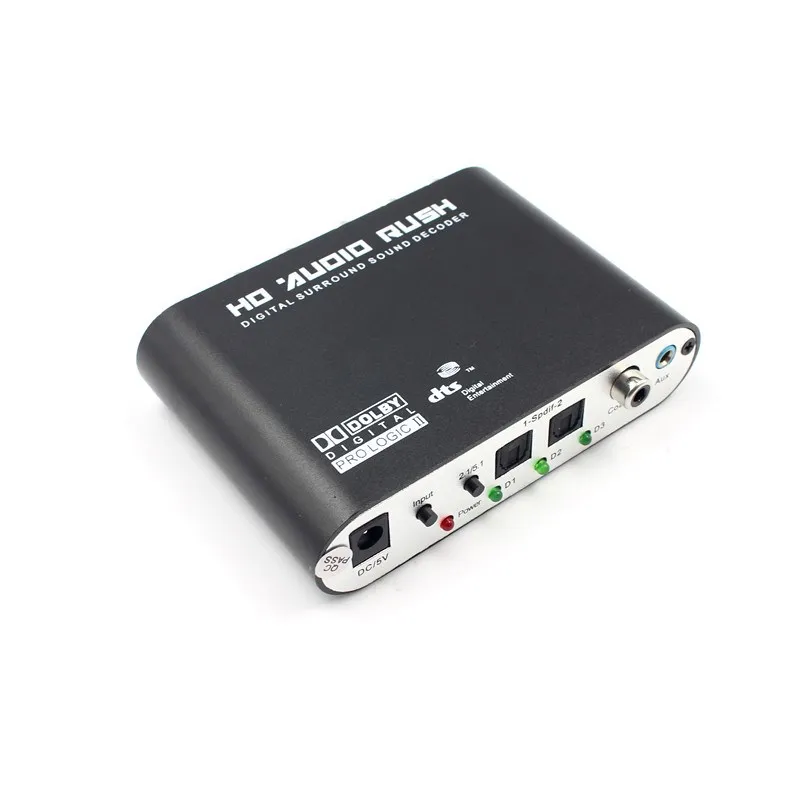 DT01 Fiber Coaxial AUX Input Convert 5.1 Channel Audio Output DTS/AC-3 DAC Decoder