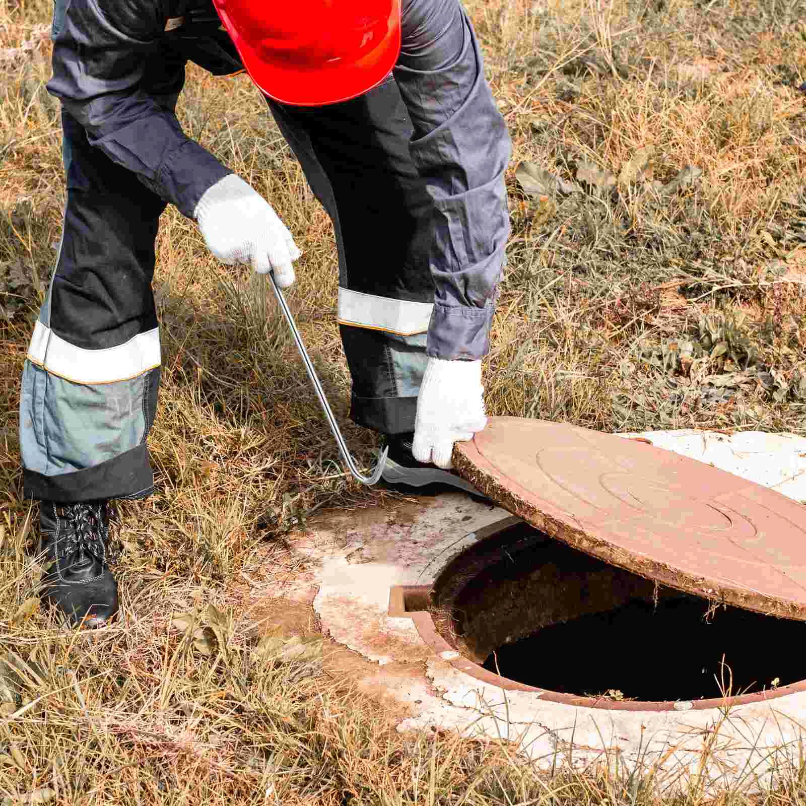 Imagem -02 - Drenar Tampa Trilhos Homem Levantadores Ganchos de Ferro de Esgoto Ferramenta de Levantamento de Manhole Porta do Obturador do Rolo Pcs