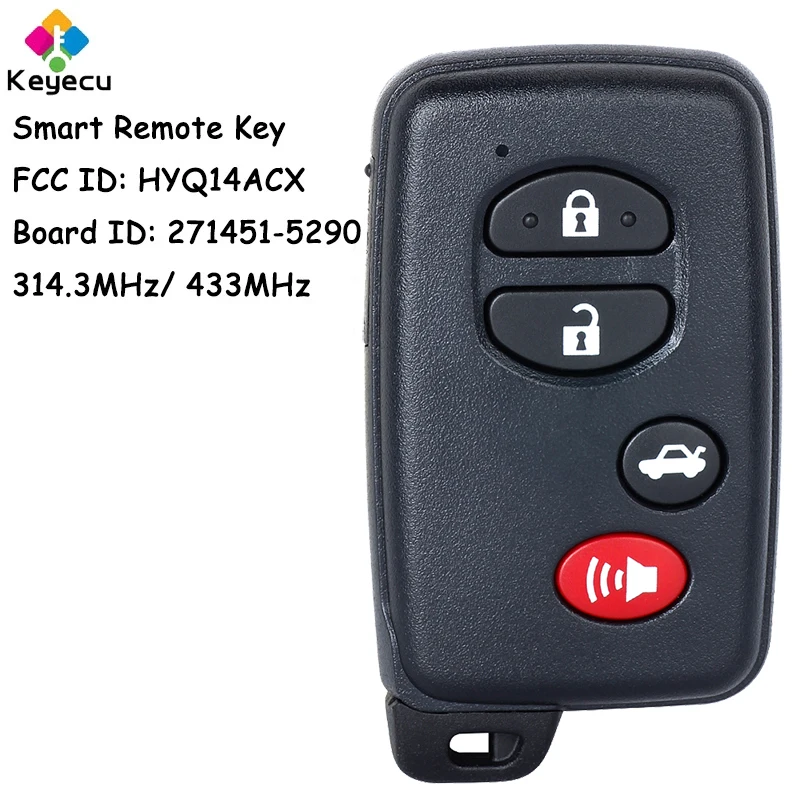 

KEYECU Smart Remote Car Key With 3+1 4 Buttons for Scion FR-S 2013-2016 for Subaru BRZ WRX STI Forester Fob HYQ14ACX 271451-5290