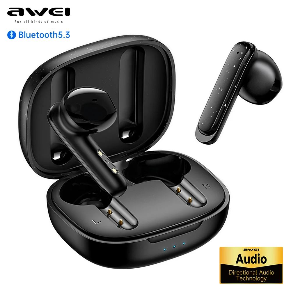 

Awei T66 Earphone Bluetooth 5.3 Earbuds Stereo Sports Earphones Wireless Bluetooth Headset ENC TWS Headphones With Dual HD Mic