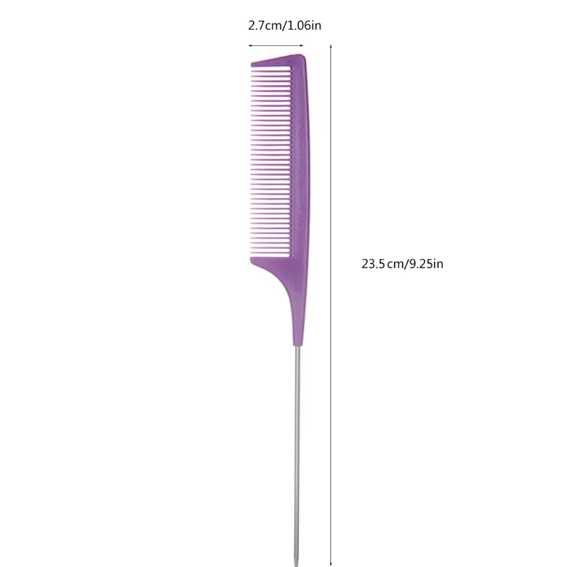 Parting Combs for Braiding Hair Hair Comb Metal Tail Comb with Stainless Steel Pin Dropshipping