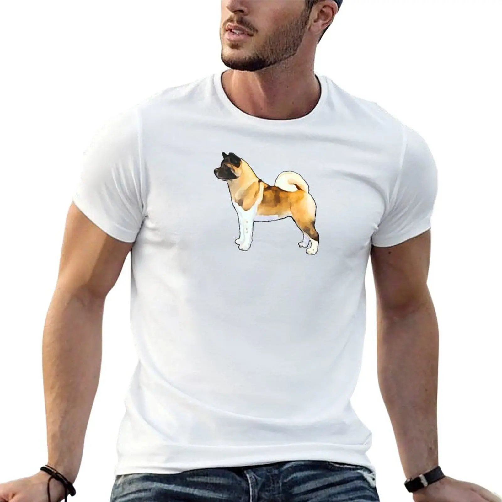 Akita Inu Dog Silhouette for Dog Lovers T-Shirt man t shirt cotton high quality cotton t shirt man t shirt personalised T-shirt