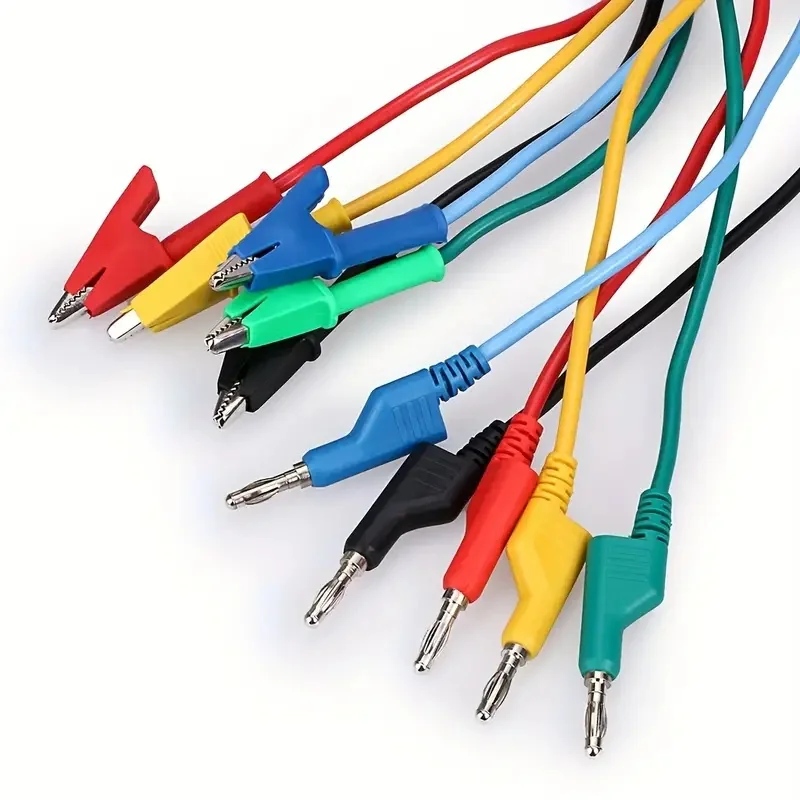 2 Stück/5 Stück 4mm Bananenstecker auf Krokodilklemme Messleitung-Set Multimeter 1M Kabel 1000V/15A P1037