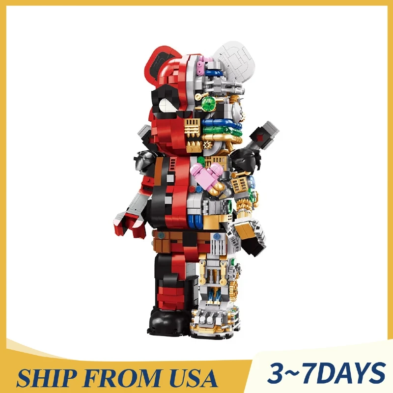 

Креативный механический робот-медведь: конструктор, фигурки из фильма, модель из кирпичиков, настольное украшение, игрушки, подарок, коллекция, декор