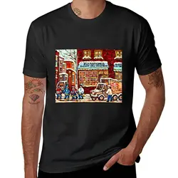 Bougangerie RICHSTONE MONTREAL VINTAGE BAKERY WINTER HOCKEY SCENE t-shirt boys whites blanks t-shirt uomo