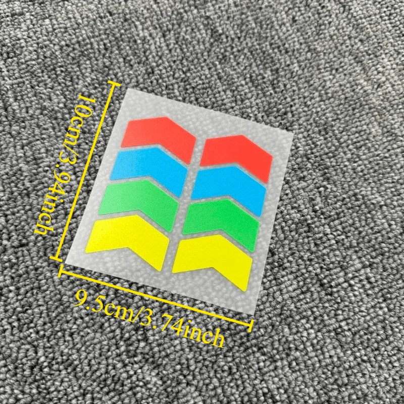 1Set Multi-Color Chevron Arrow Reflective Sticker,Waterproof Self-Adhesive for Motorcycle,Car Bumper,Helmet,Luggage,Safety Decor