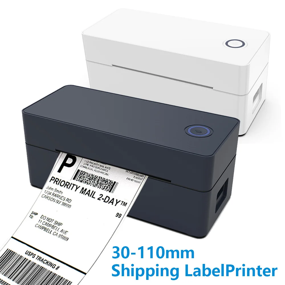 Thermal Shipping Label Printer 30-110mm Bluetooth USB Barcode Printer Inkless 4x6 Express Waybill Sticker Printer For Amazon Sho