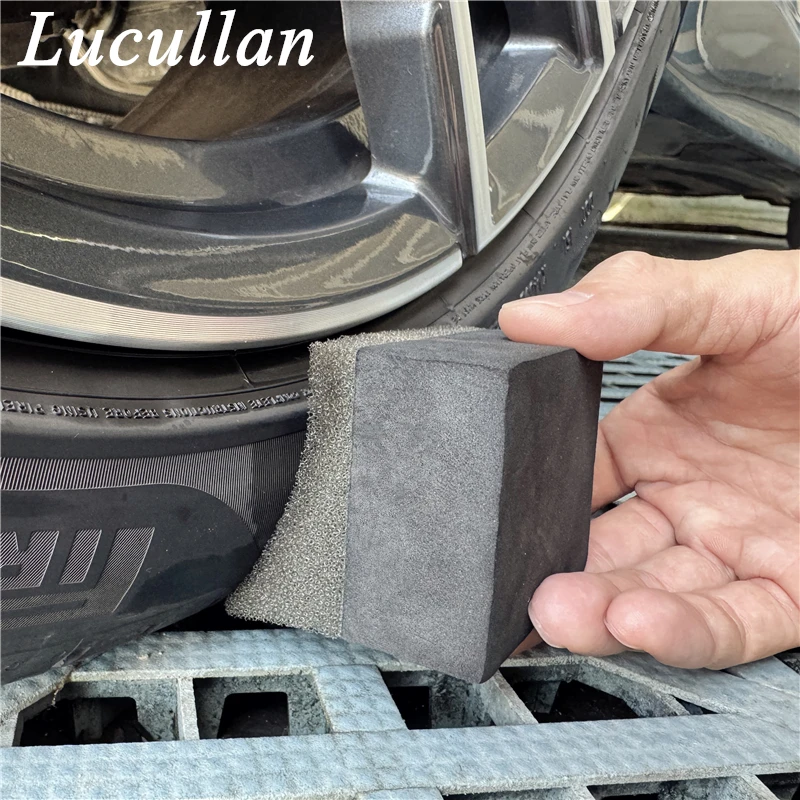Lucullan Tire Dressing Applicator High-Density Zigzag Foam Waxing Sponge Perfect Fit Tires