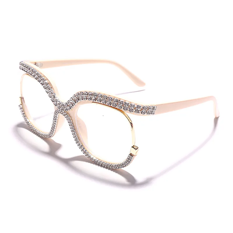 

A New Fashion Anti-Blue Light Glasses Diamond Frame Glasses Women with Myopia Glasses Option