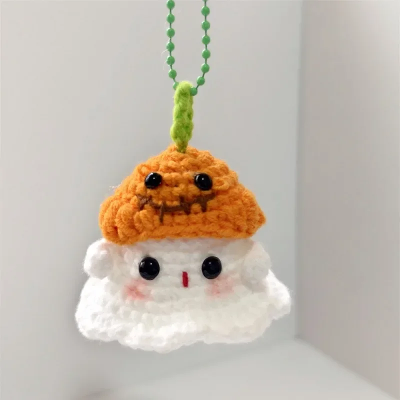 Petit Fantôme Tissé à la Main, Couple Mignon, Porte-clés, Sac Pendentif Voiture, Cadeau Animaux en Peluche, Jouets, 1 Pièce