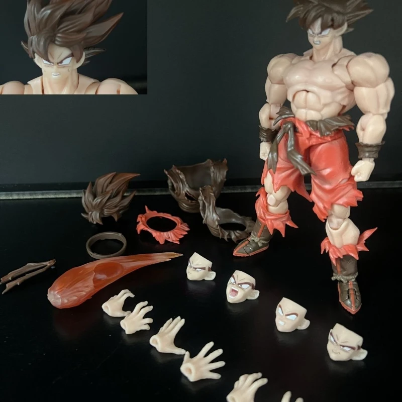 E&C EC World King Fist Dragon Ball SHF Goku Super Saiyan Blue Clothes Battle Loss 3.0 Physical Moveable #4