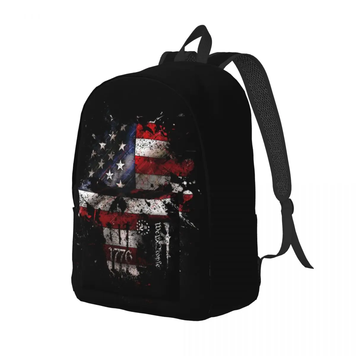 Custom Punisher Skull Cornhole Board Wrap Design Bundle Canvas Backpack Men Women Casual Bookbag for College School Bags