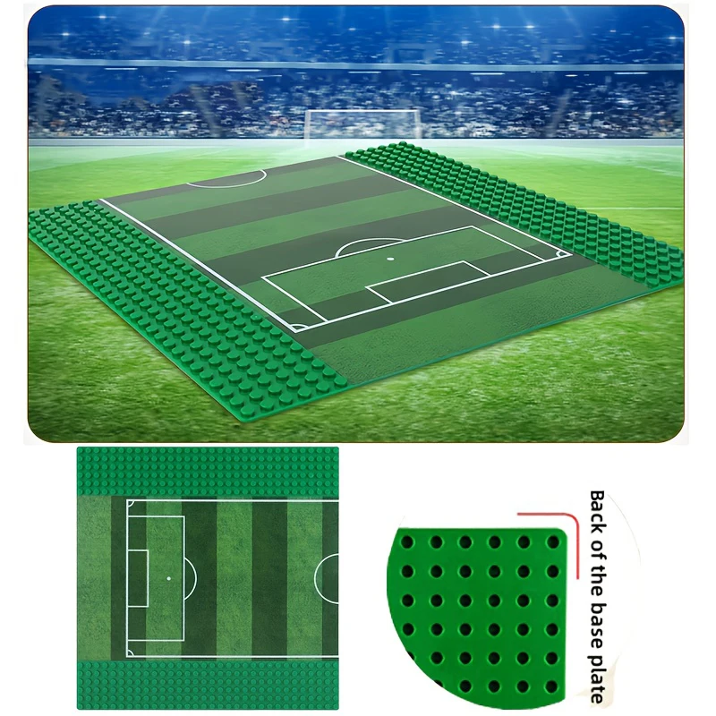 

Football field Building Block base, suitable for back to school season, DIY sports scenes, Christmas, Halloween