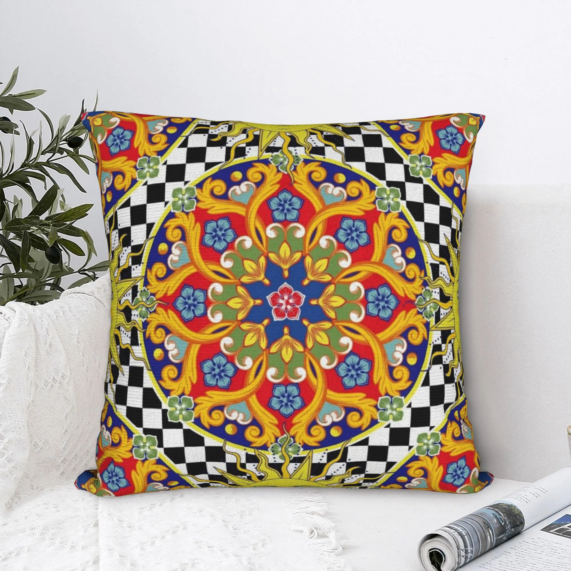 Italy Cute Print Sicilia Sicily Pillowcases  Funny Pillow Case For Living Room Chair Soft Pillow Cover