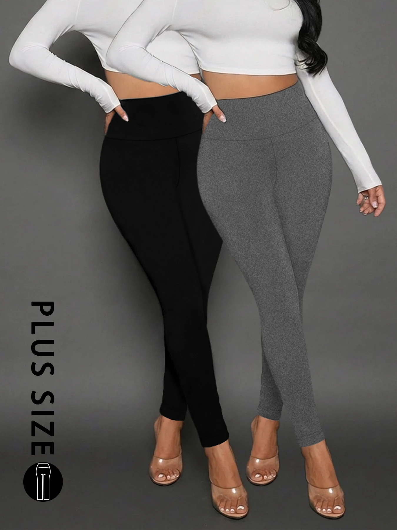 

Комплект из 2-х пар женских леггинсов больших размеров с высокой талией - супермягкая ткань, идеально подходит для йоги, бега, тренировок и отдыха дома.