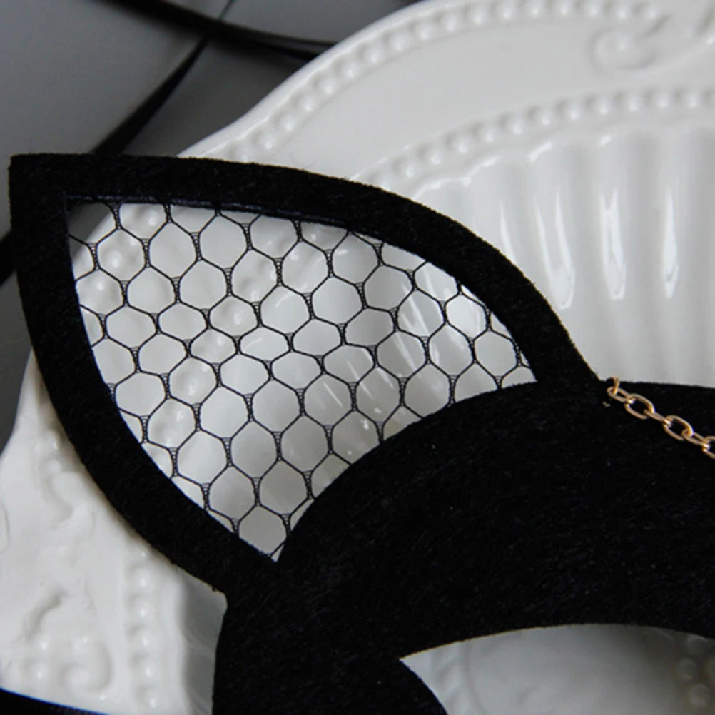 

Half Face Mask Mesh Felt Masquerade Design Comfortable Elegant Eye Cover Halloween Cosplay Party Accessory DIY