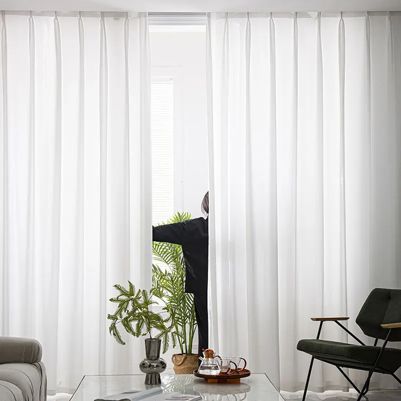 

White Tulle High Quality Thick Yarn Luxury Curtains For Living Room Modern Sheer Curtain For Bedroom Windows Home Decor Custom