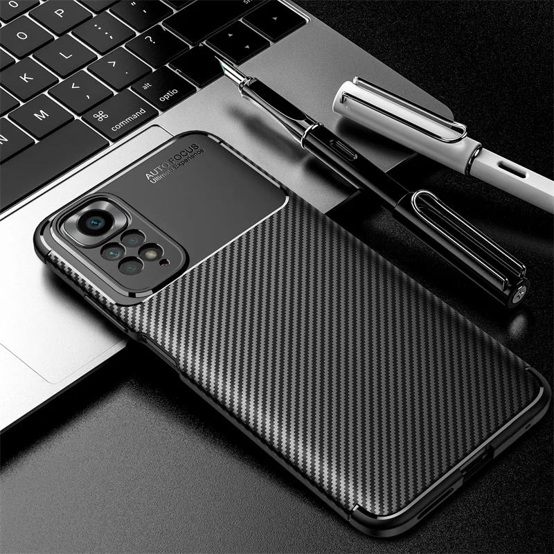 For Xiaomi Redmi Note 11 Case Matte Carbon Fiber Soft Case for Redmy Note11 Pro Note 11S Silicone Bumper Shockproof Back Cover