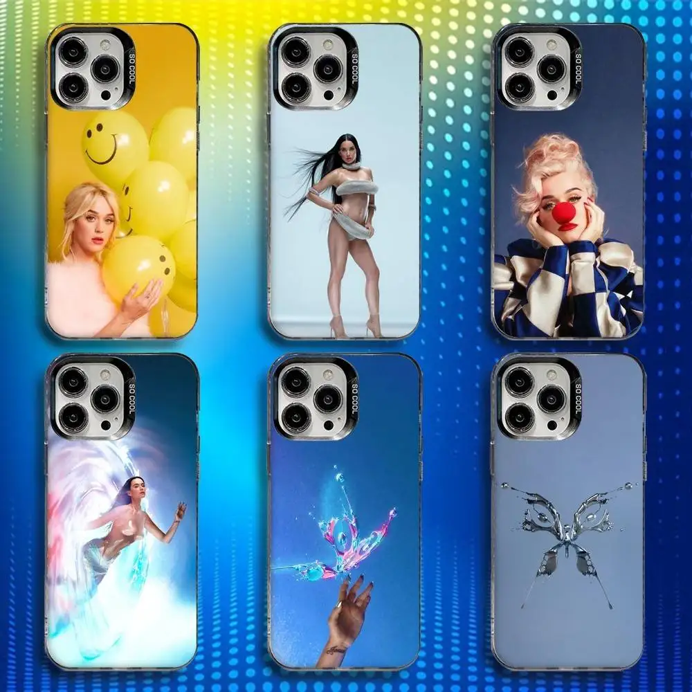 

K-Katy Smile P-Perry Phone Case For iPhone 16,15,14,13,12,11,Mini,Pro,SE,MAX White Matte Shockproof Cover