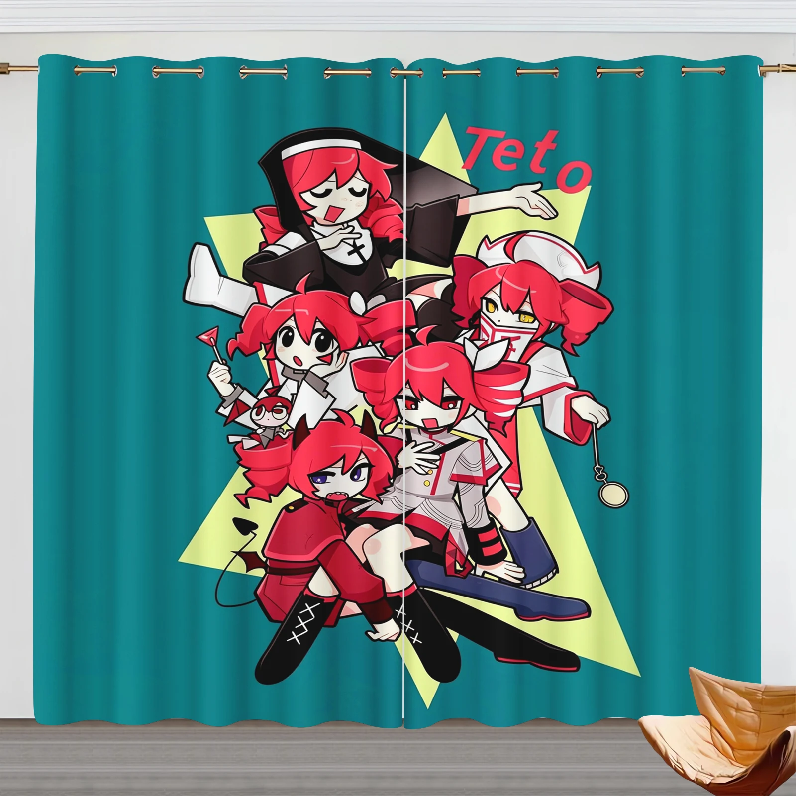 Cartoon Curtain Children 3D Print Star Kasane Teto Bedroom Living Room Window Blackout Partition Style Home Decoration