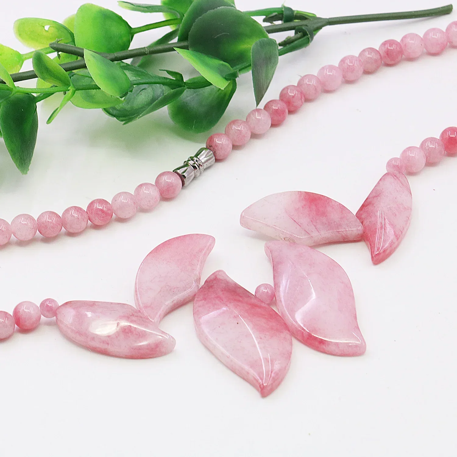 18Inch Natural Rose Violet Dialogites Jade Stone/irregular Pendants,Rotating Buttons,Women's Jewelry,Party Gifts,Jewelry Design