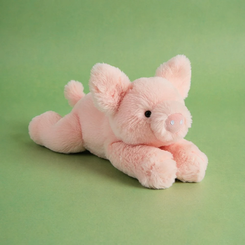 Pink Pig Plush Toys Super Soft Piglet Stuffed Animal Relaxing Comfort Pal with Round Ears Eyes Chubby Pig Soft Dolls Fun Gifts