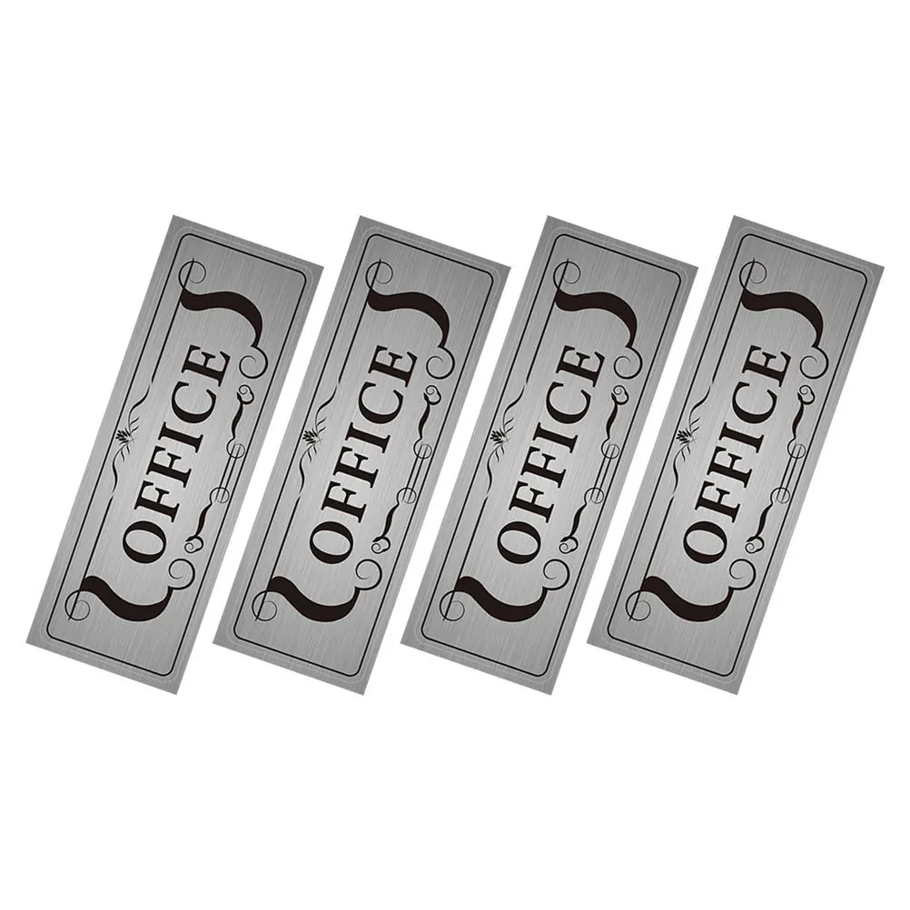 

4Pcs Office Door Sign Stickers PVC Removable Labels for Business Room Windows Walls Professional Organization Door Stickers