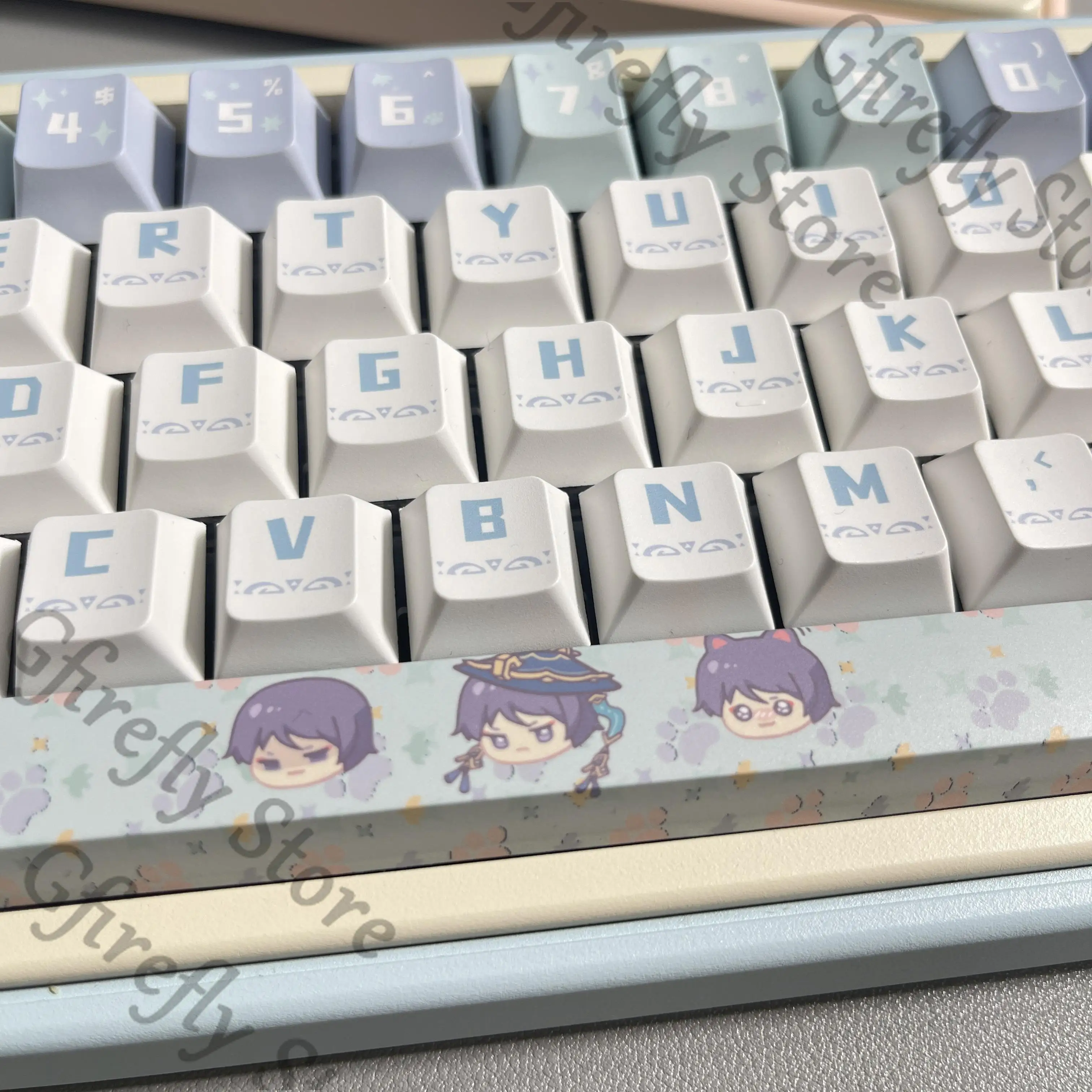 Balladeer Sigewinne Cosplay Keycaps Anime Resin Genshin Impact Mechanical Keyboard Computer Key Cap Collection Cute Hi75 Hi8