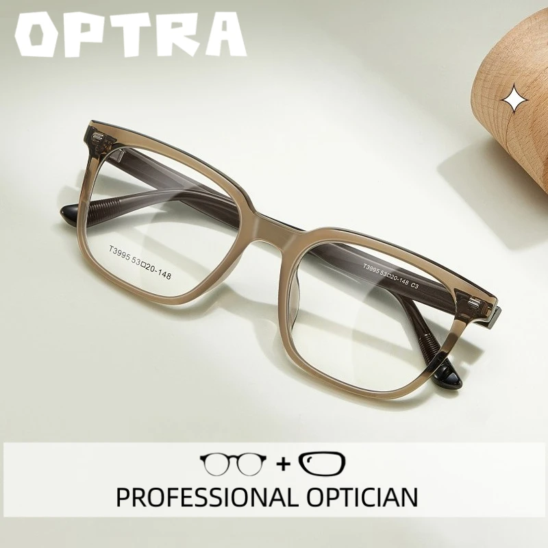 

OPTRA TR90 New Fashion Square Reading Glasses Anti Blue Ray Myopia Photochromic Eyeglasses Custom Prescription Optical Eyewear