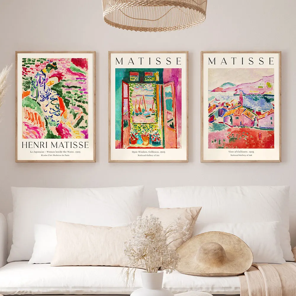 

Matisse Abstract Set Of 3 Prints Posters And Printable Mid Century Landscape Canvas Painting Wall Art for Room House Decoration