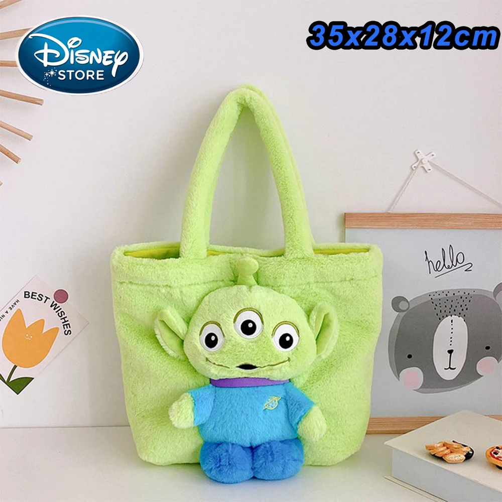 MINISO 2024 New Cartoon Plush Doll Shoulder Bag Sweet and Cute Stitch Strawberry Bear Soft Cute Girls Handbag