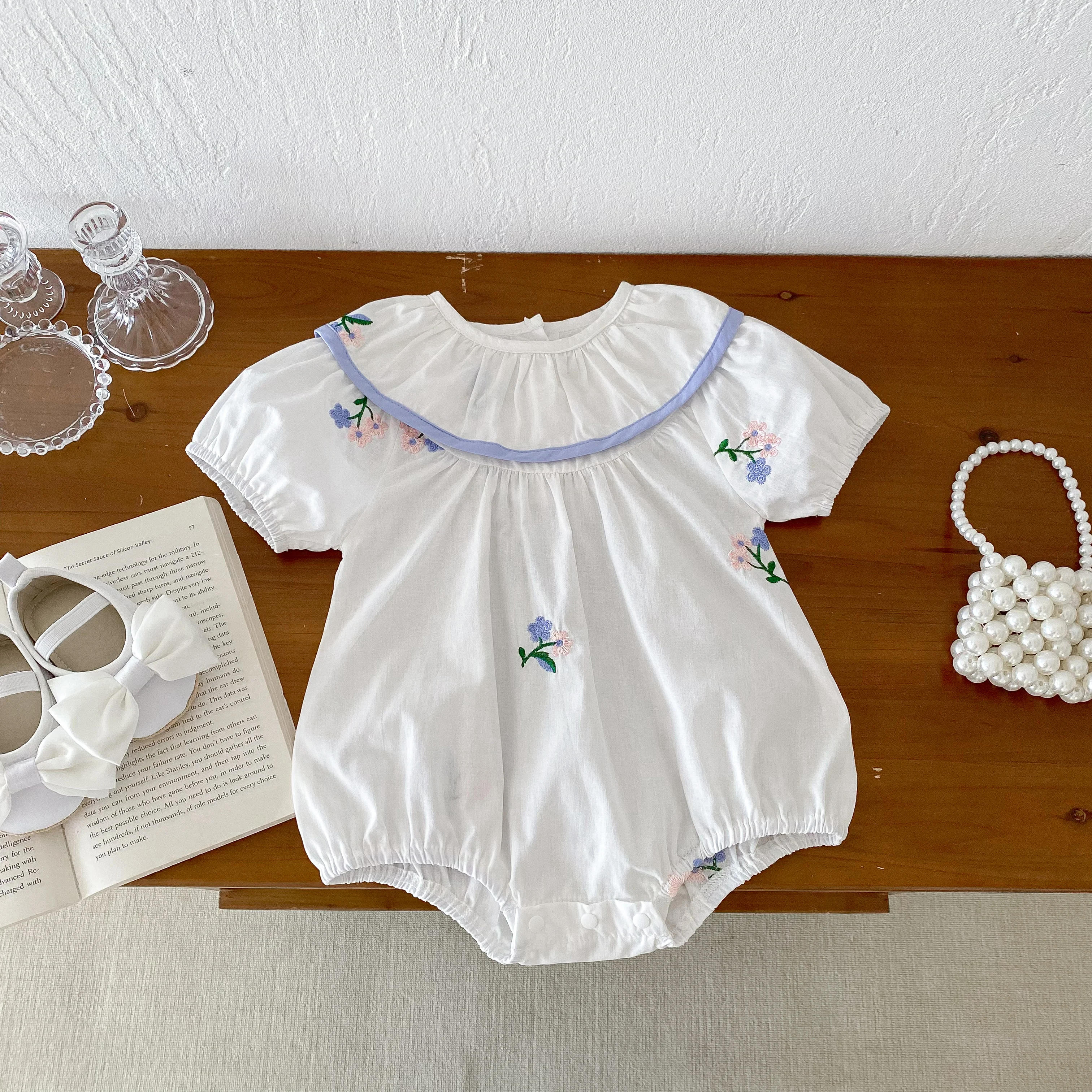 Baby Summer Dress with Floral Pattern, Baggy Style, Cute and Stylish Lightweight Dress for Little Girls
