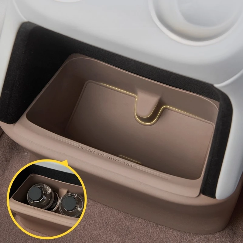 ل الصورة الرمزية 07 بعد التفريغ الاتجاه صندوق تخزين خلف مسند الذراع صندوق تخزين من السيليكون تخزين سلة المهملات أدوات اكسسوارات السيارات