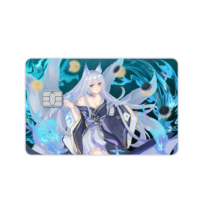 New Anime Sexy Azur Lane Kawaii Diy Star Laser Credit Card Stickers Cartoon Wiki HMS Cheshire IJN Azuma Debit Bank Card Cover