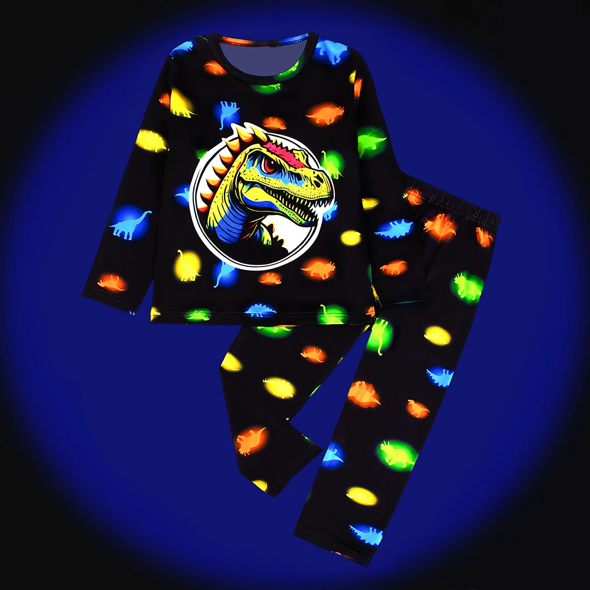 Frühling Herbst Jungen Pyjama-Set Dinosaurier Astronaut Feuerwehrauto Druck Kinder Loungewear – Detail 4