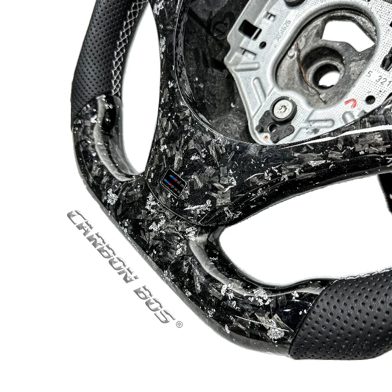 Suitable Silver Forged Carbon Fiber Sport Steering Wheel E92 E91 E71 E46 E60 E84 E81 Forged Carbon Fiber Steering Wh - view 3