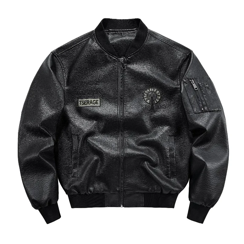 

Spring Autumn Cycling Sports Fashionable Style Breathable Imitation Leather Windproof Jacket High-quality Comfortable Warm Top