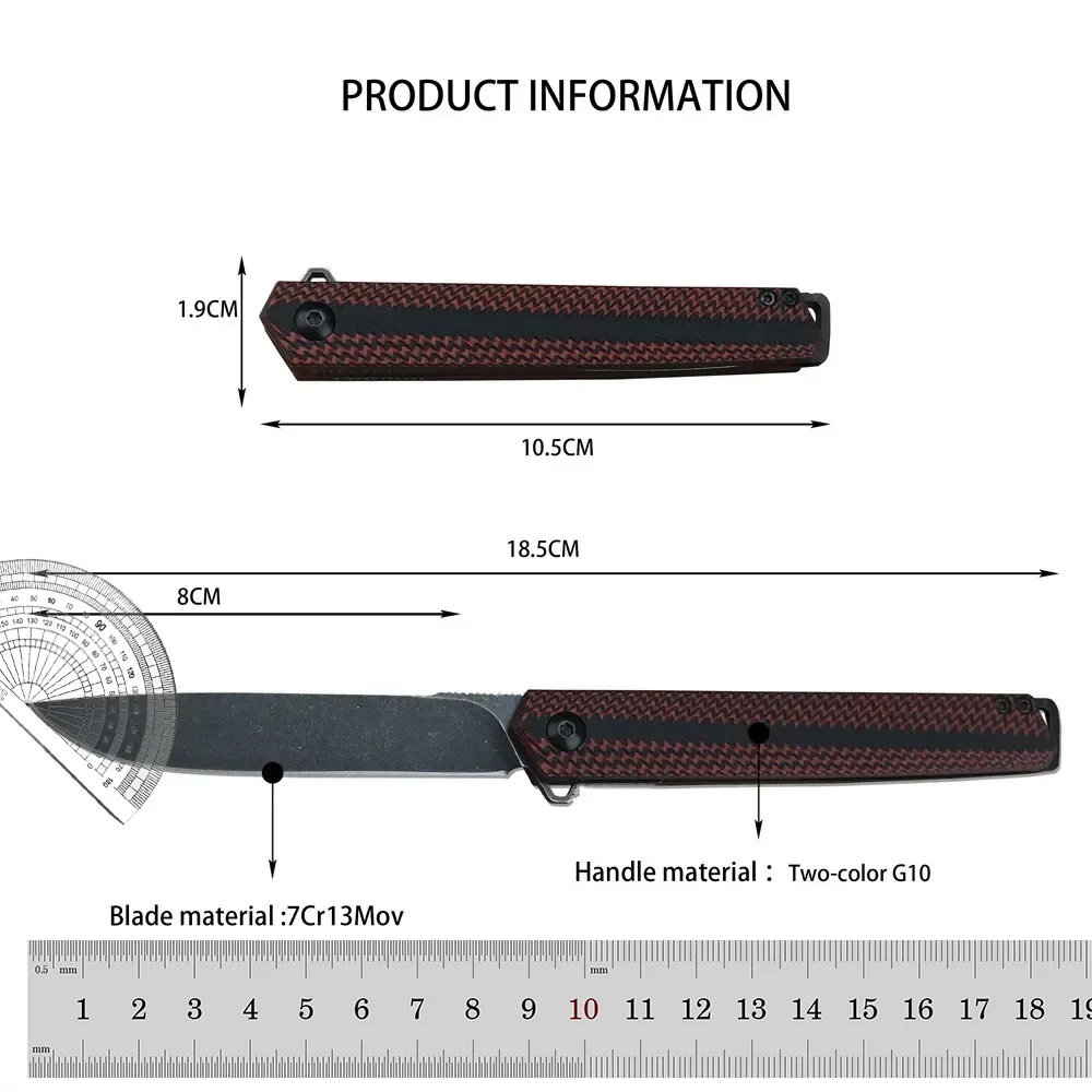 CEO Pocket Folding Knife 8Cr13Mov Sharp Blade, G10/Aluminum Alloy Handle, Gentleman\'s Knife Outdoor Rescue Camping Utility Tool