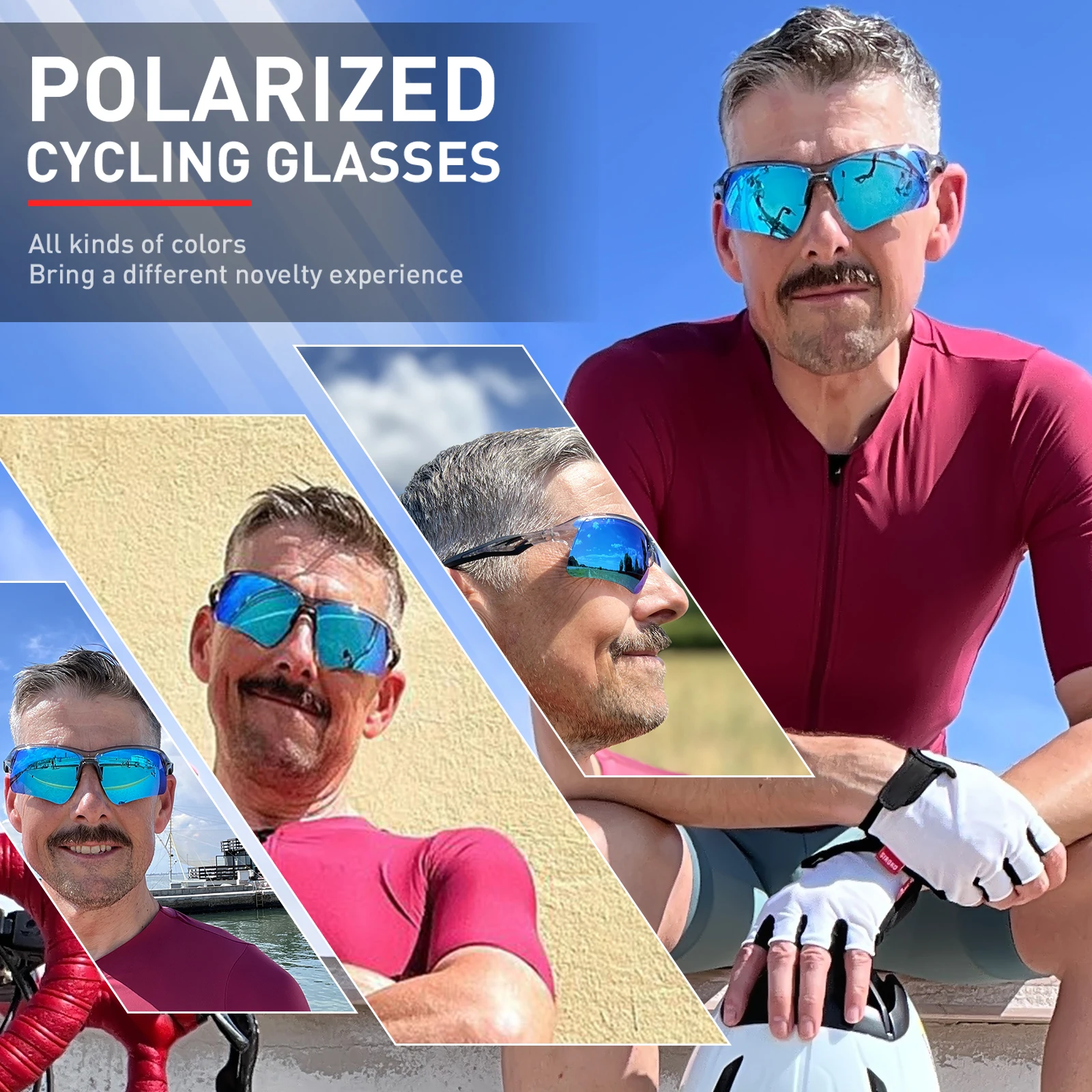 Kapvoe UV400 Protection Polarized Bike Cycling Eyewear  Running Goggles Driving Sunglasses Outdoor Men Women Sports Glasses