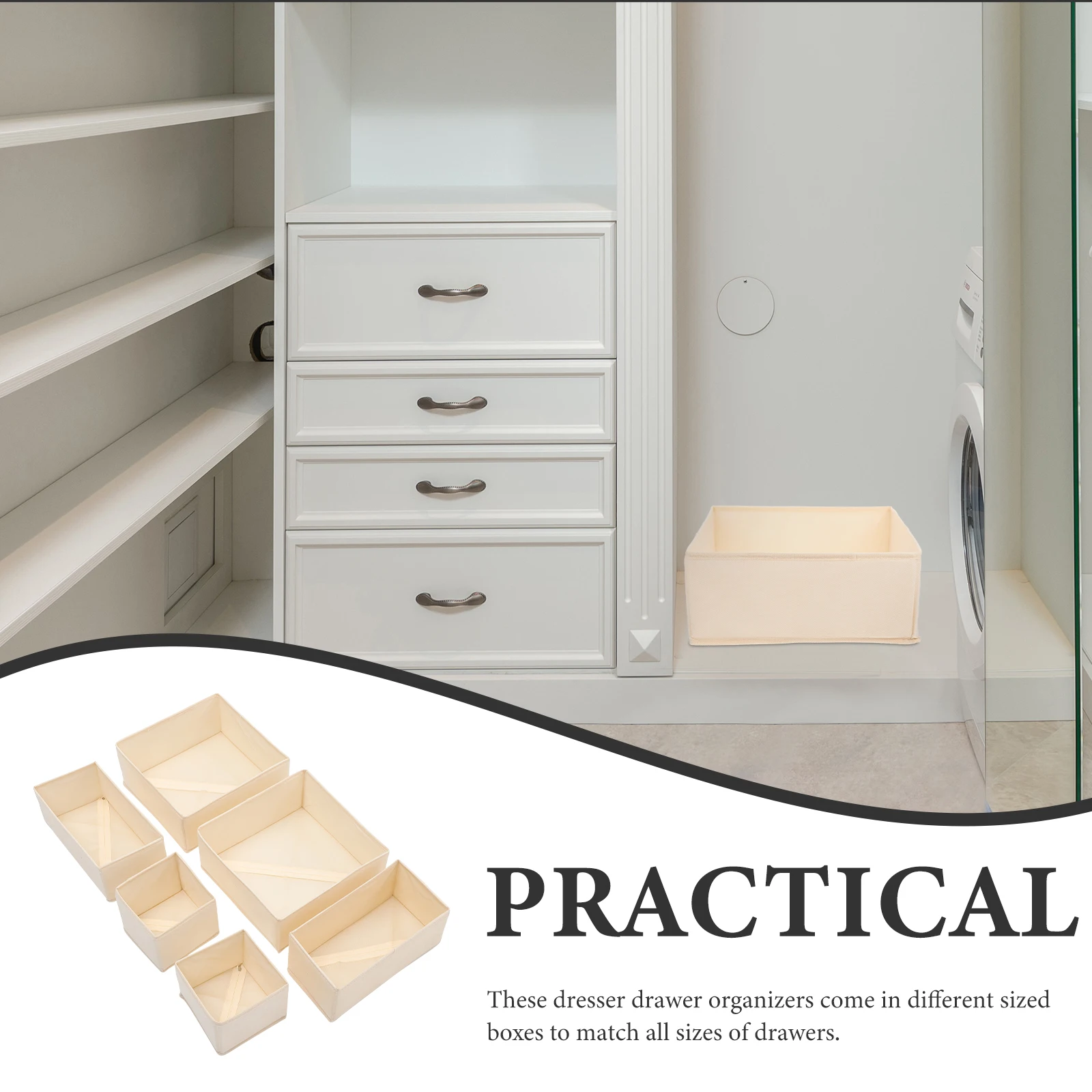 

6pcs Underwear Storage Boxes Non Woven Fabric Clothes Organizers Bra Socks Drawer Bedroom Wardrobe Containers Foldable