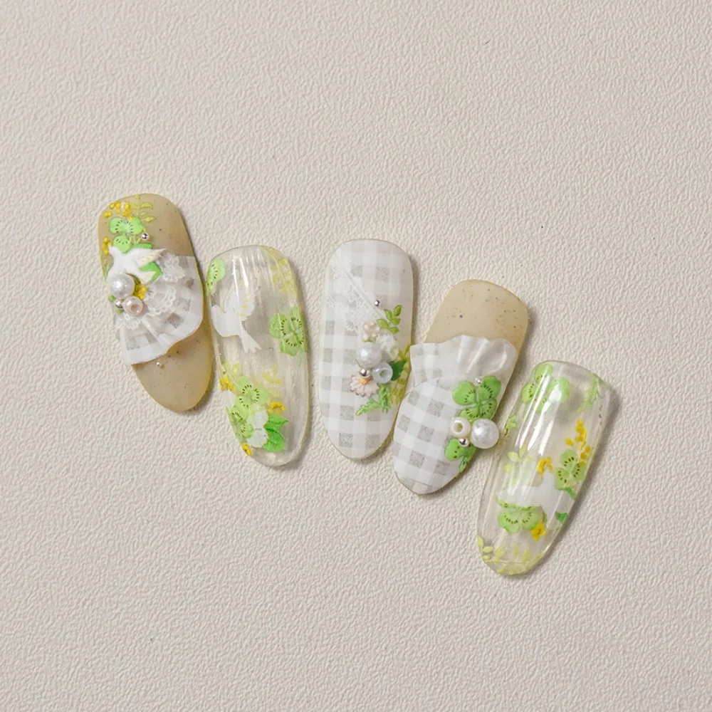 Cloud Chinese Nail Stickers Kite Swallow Bird Wild Geese Willow Leaf Chinese Nail Decals Bronzing Flowers