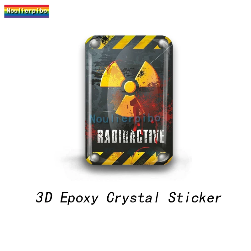 3D Stereo Exquisite Dome Epoxy Resin Car Sticker DANGER RADIOACTIVE International BioHazard PVC Car Piano Phone Vinyl Decal