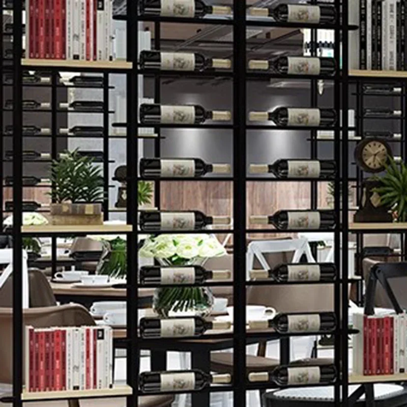 

Showcase Wine Cabinet Rack Black Liquor Decoration Shelf Vitrina Glass Display Cabinet Open Meuble Rangement Motorhome Furniture